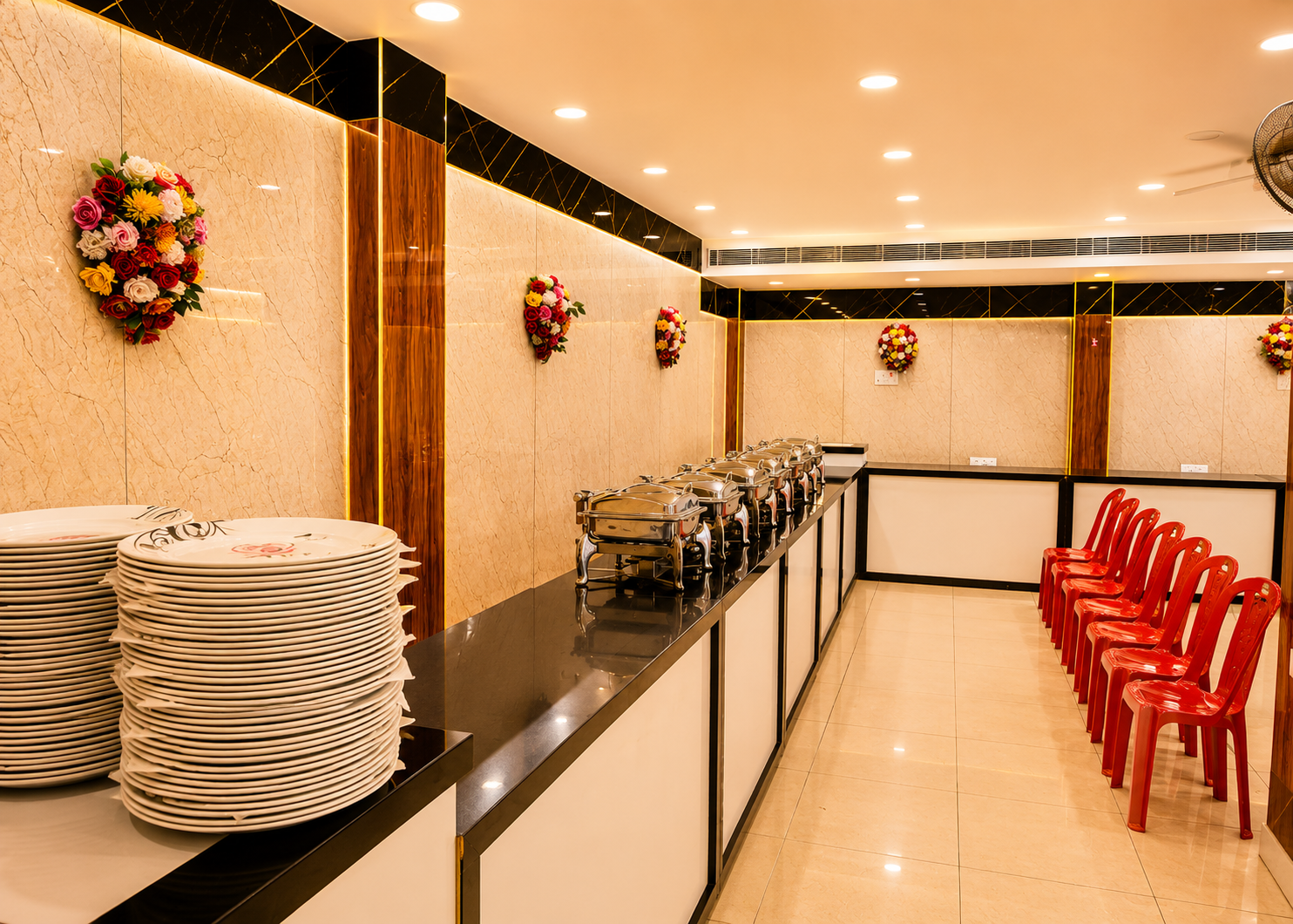 Bandhan Vatika buffet and catering setup
