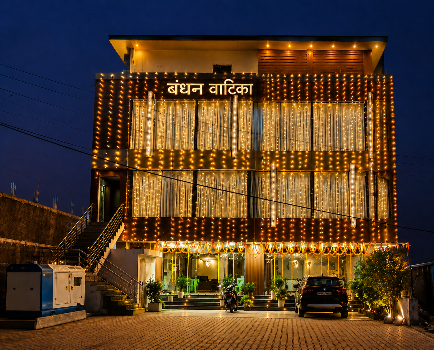 Bandhan Vatika night exterior view