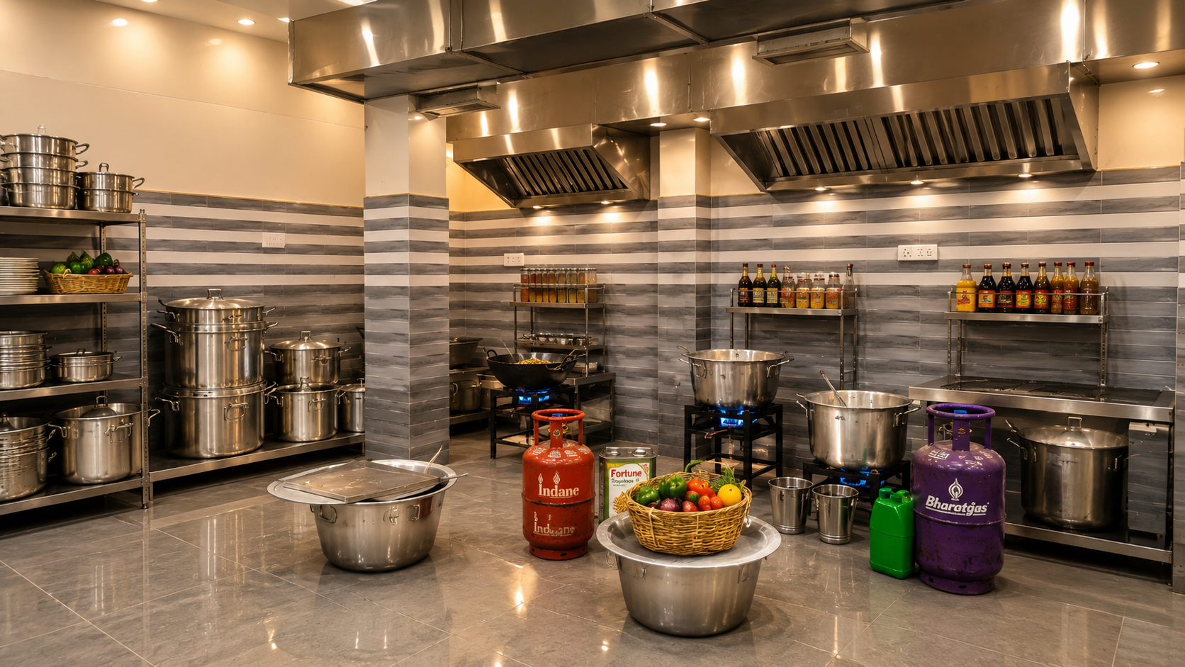 Bandhan Vatika large kitchen pots and supplies
