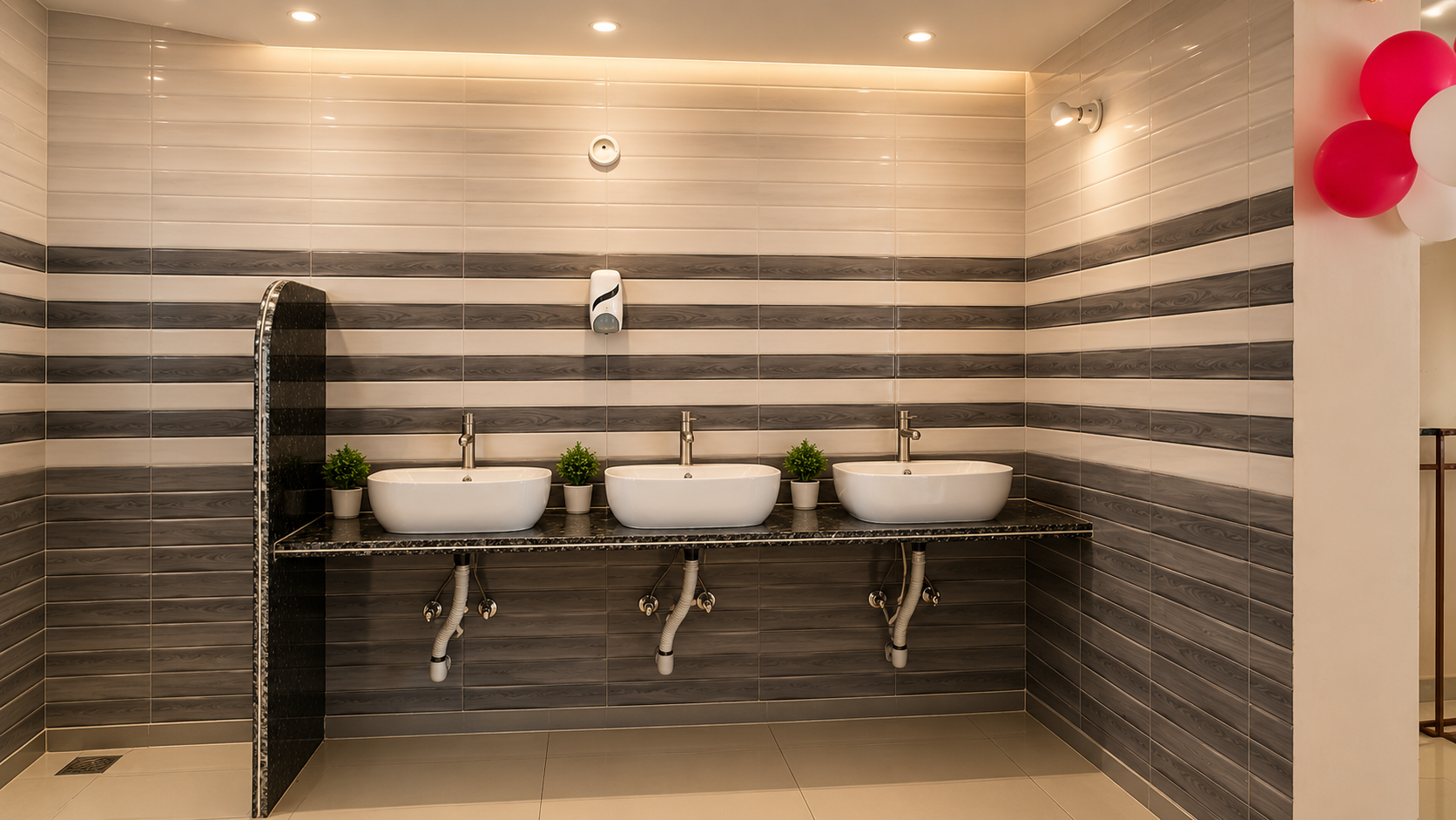 Bandhan Vatika elegant washbasin area